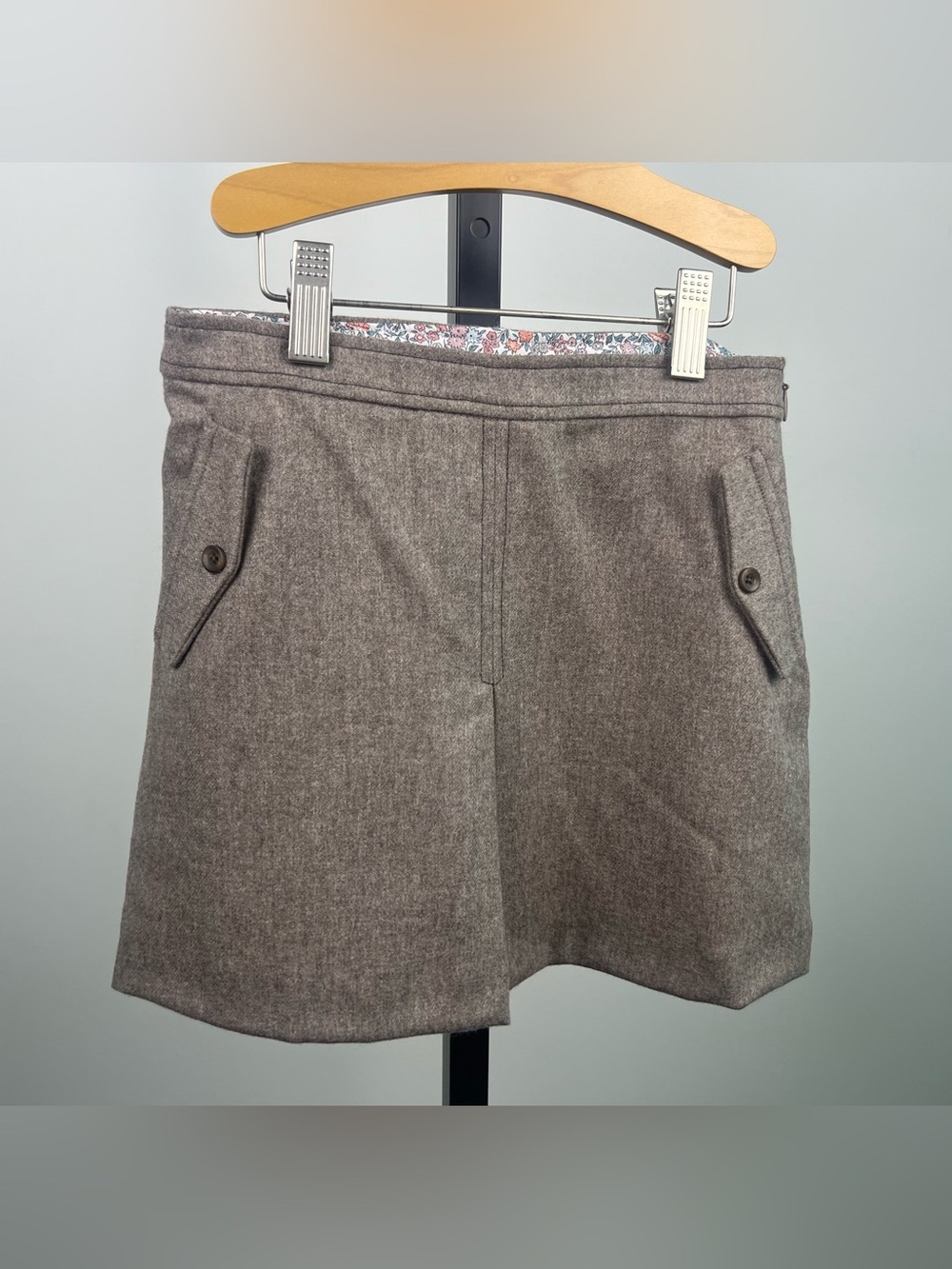 Marie Chantal Bria-Wool Cashmere Skirt, Chocolate/Brown, 8Y
